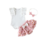 Baby Girl Ruffle Romper & Floral Shorts Set