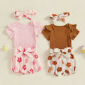 Ribbed Ruffle Flower Outfit & Bow