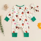 Lady Bug Floral Onesie & Bow