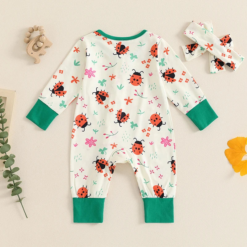 Lady Bug Floral Onesie & Bow
