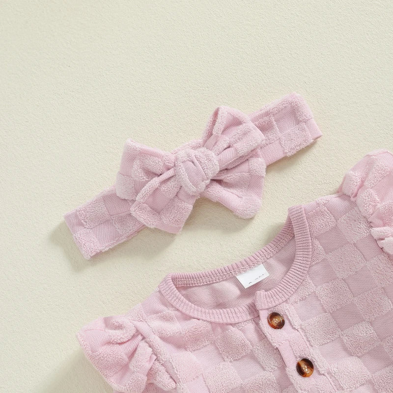 Solid Claire Checker Outfit & Bow