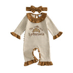 Baby Girl Thanksgiving Croissant Ruffle Romper