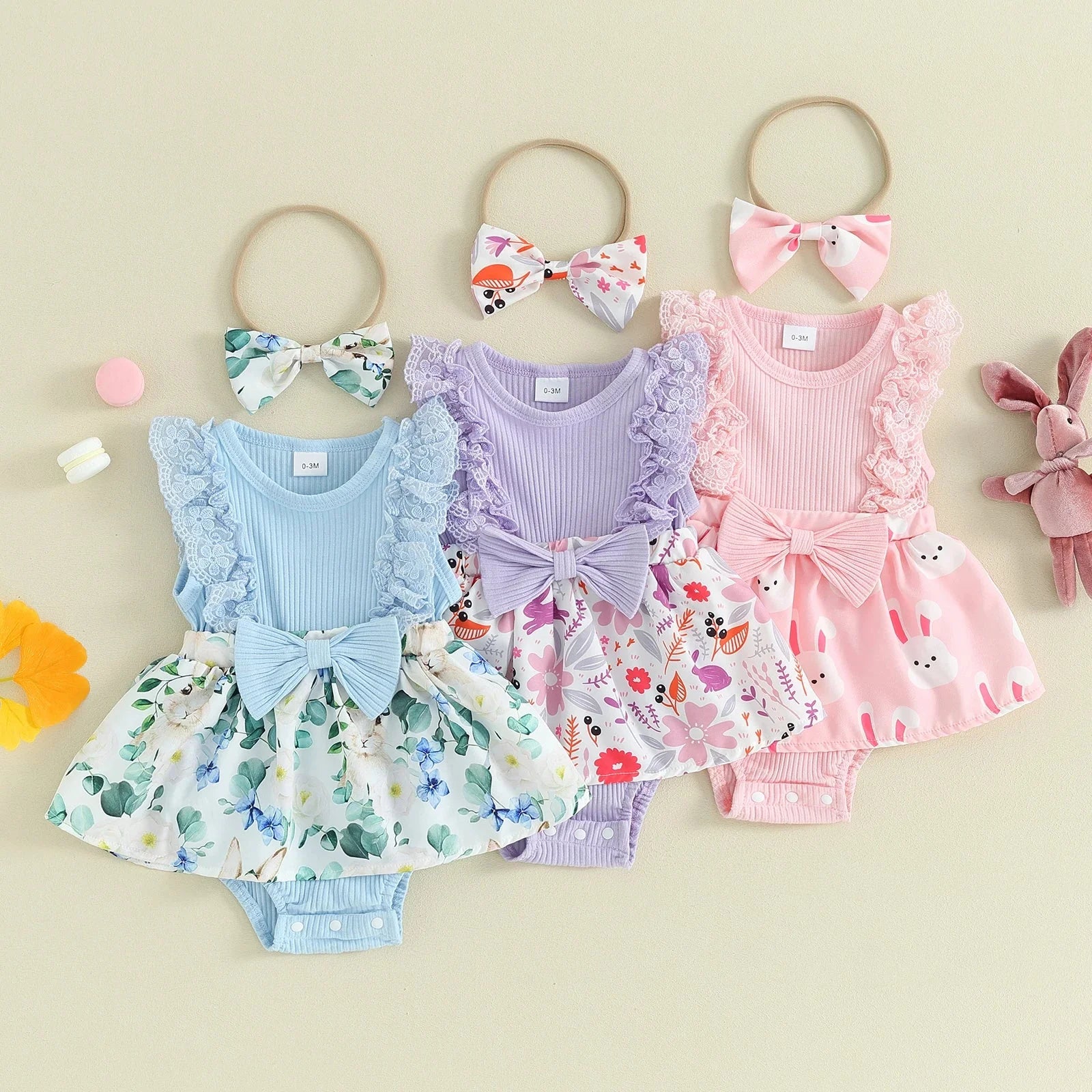 Lace Bunny Easter Dress & Headband