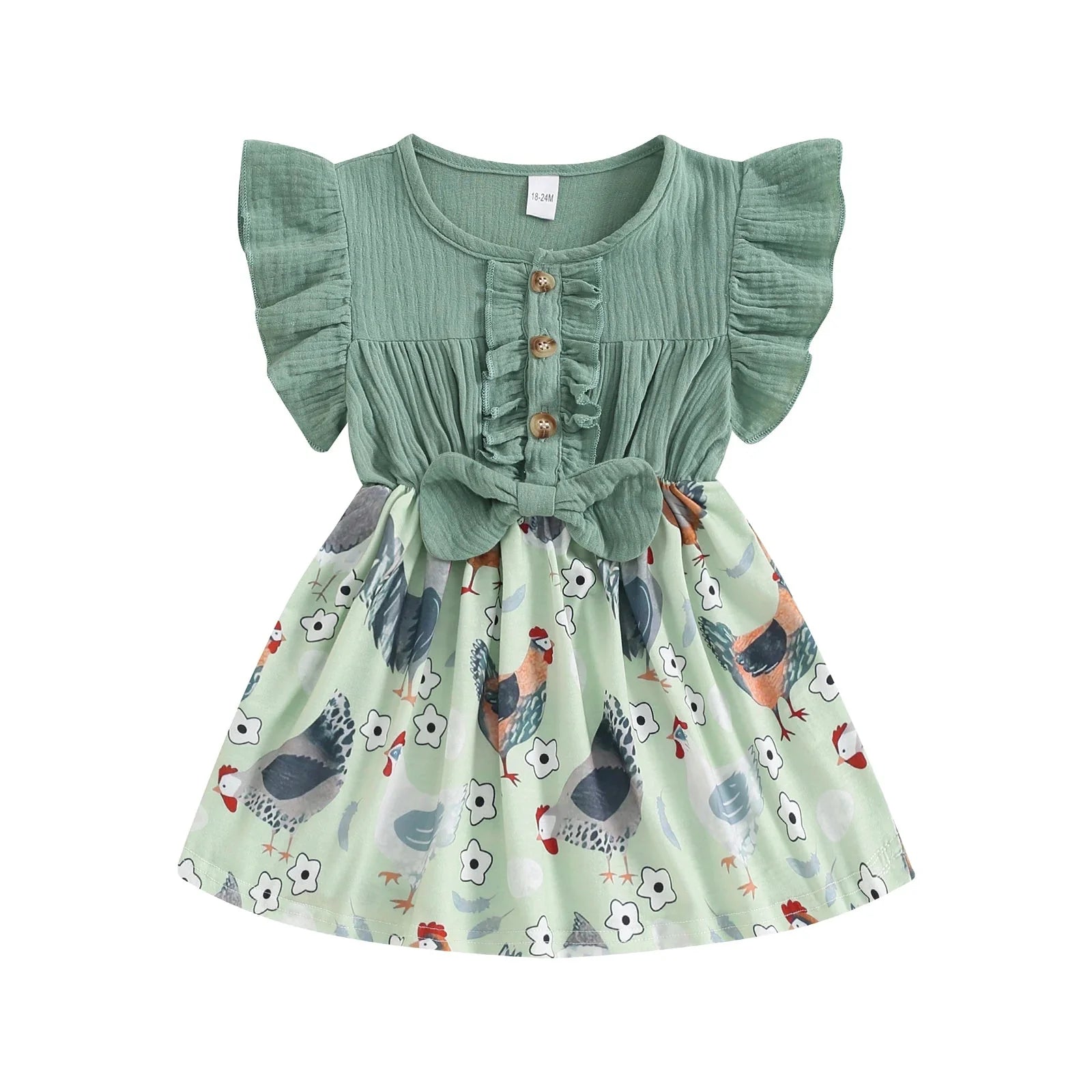 Ruffled Chicken Button Dress