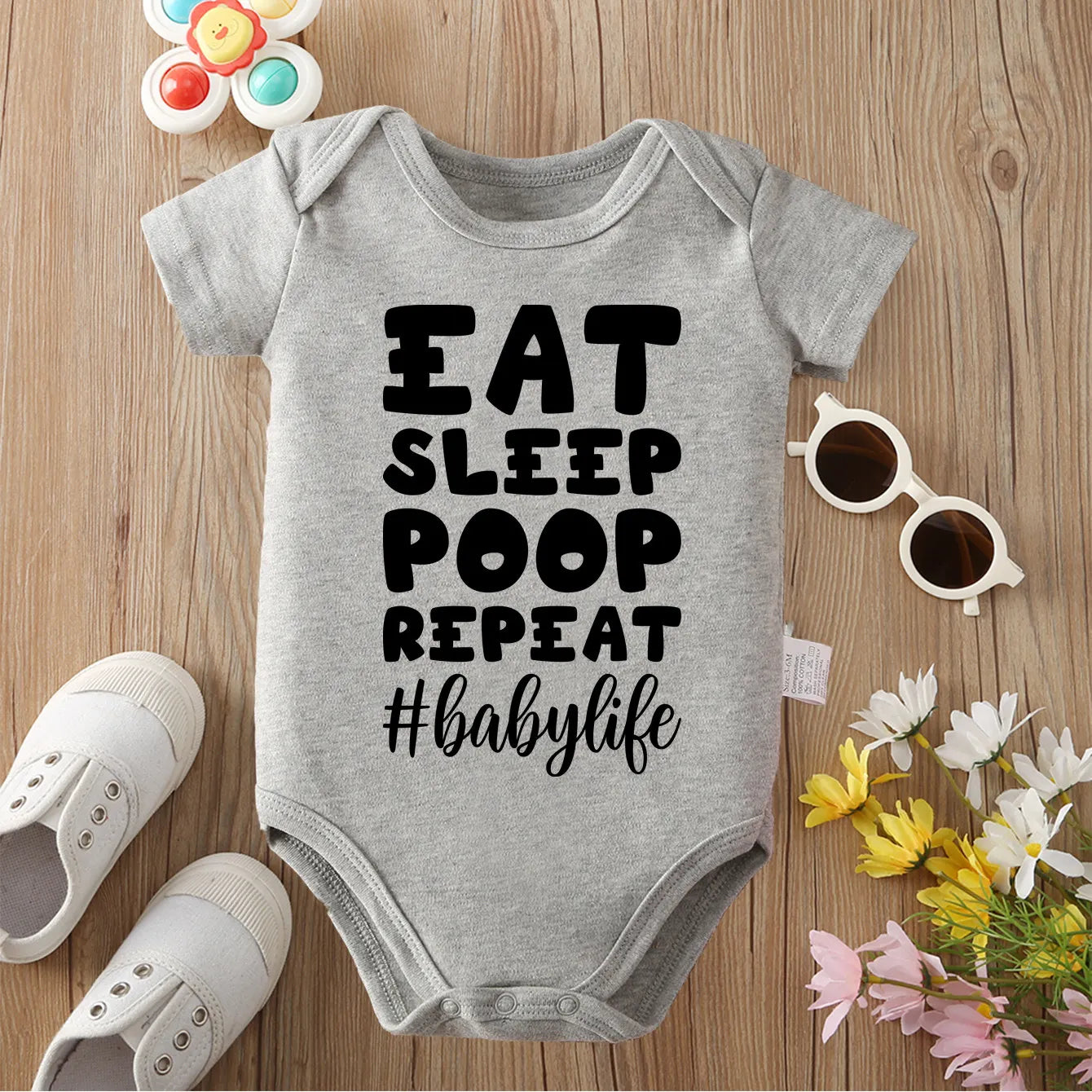 "Eat Sleep Poop Repeat" Baby Onesie