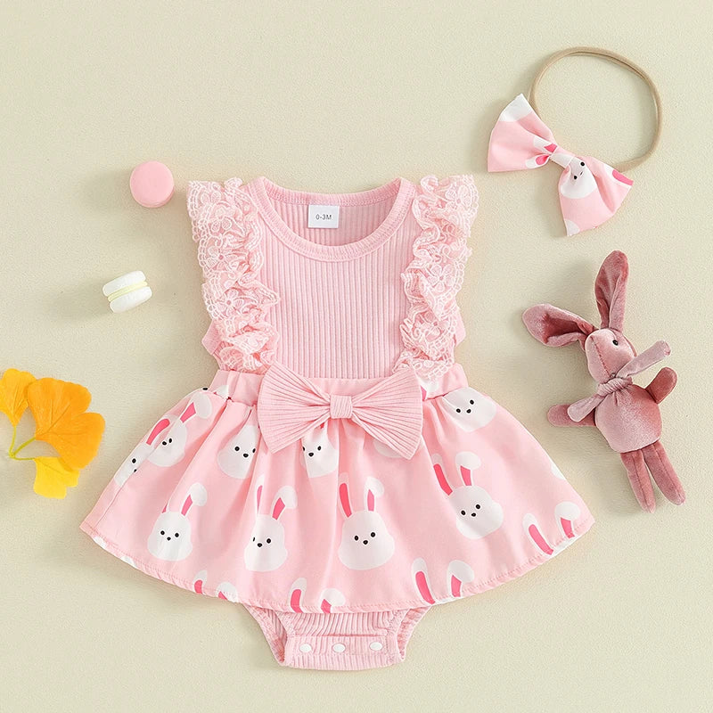 Lace Bunny Easter Dress & Headband