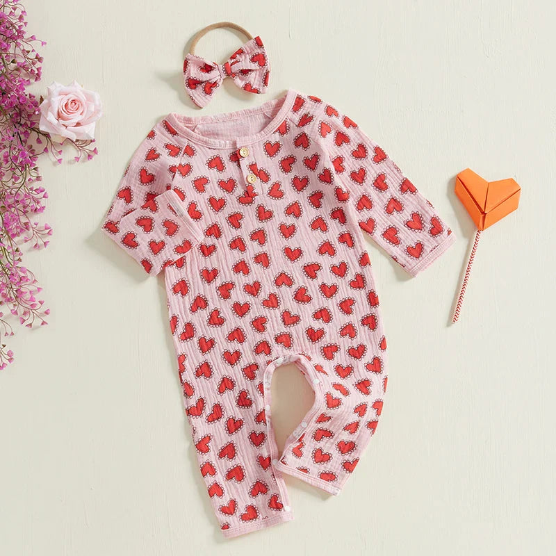 Button Heart Onesie & Headband