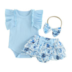Ribbed Ruffle Onesie Skirt Outfit