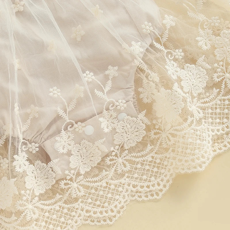 Elegant Lace Flower Dress & Headband