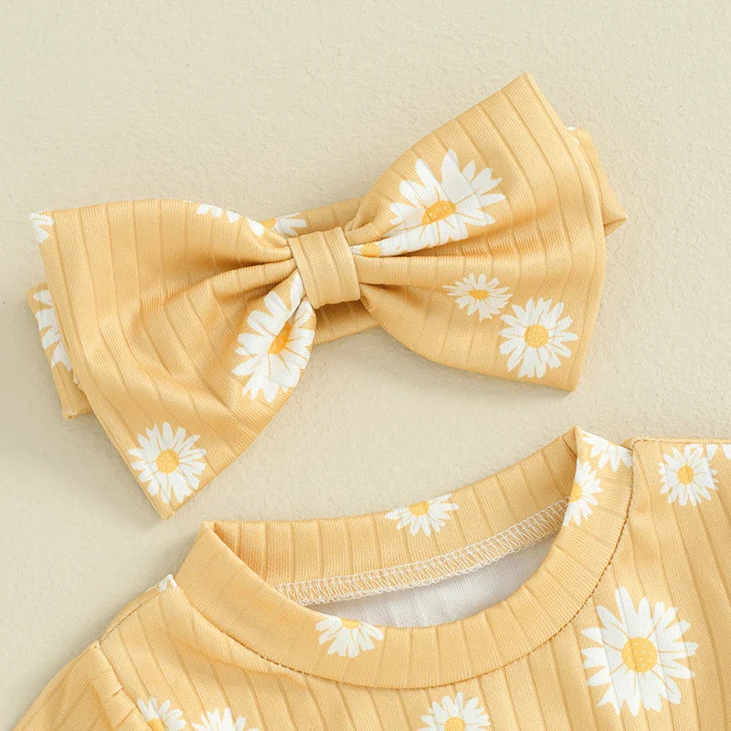Ribbed Daisy Onesie & Headband