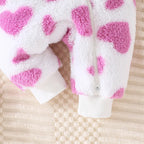 Plush Hoodie Heart Romper