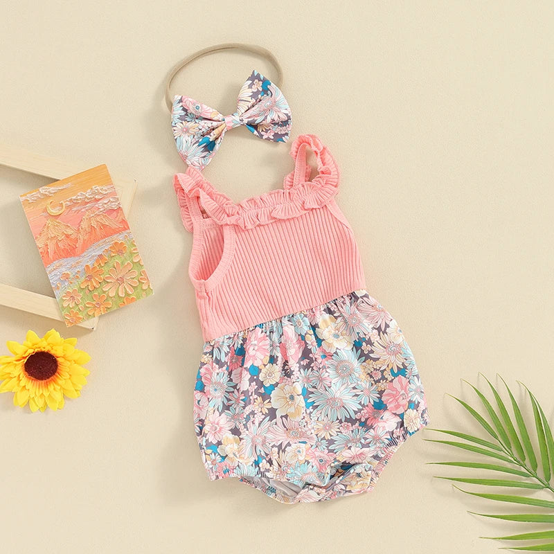 Floral Summer Selva Romper & Headband