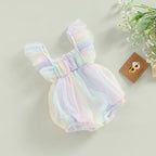 Rainbow Striped Dinosaur Romper