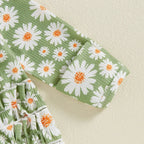 Ruffled Daisy Footie Onesie & Bow