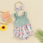 Floral Summer Selva Romper & Headband