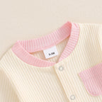 Ribbed Pocket Footie Onesie
