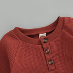 Solid Button Jogger Set