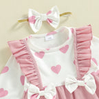 Sweetheart Baby Girl Ruffle Bow Jumpsuit Set 💕