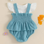 Ruffled Flower Romper Outfit