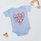 Mom Dad & Me Heart Onesie