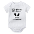 50% Mommy 50% Daddy 100% Perfection Onesie (Multiple Colors)