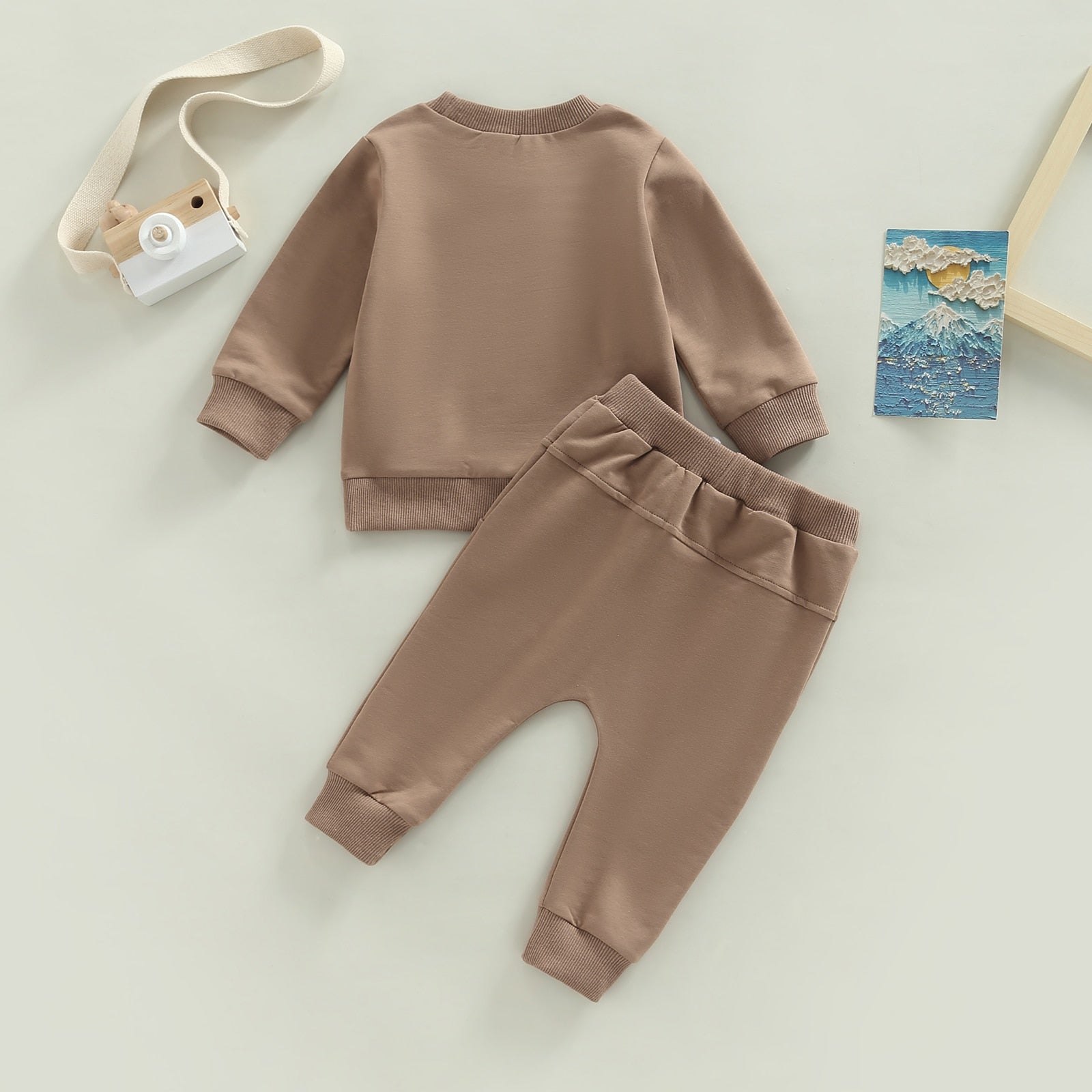 Solid Color Pocket Sweater with Pants