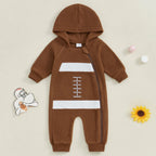 Fleece Football Hooded Romper