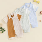Collar Stripes Romper