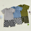 Pocket T-shirt & Checkered Shorts