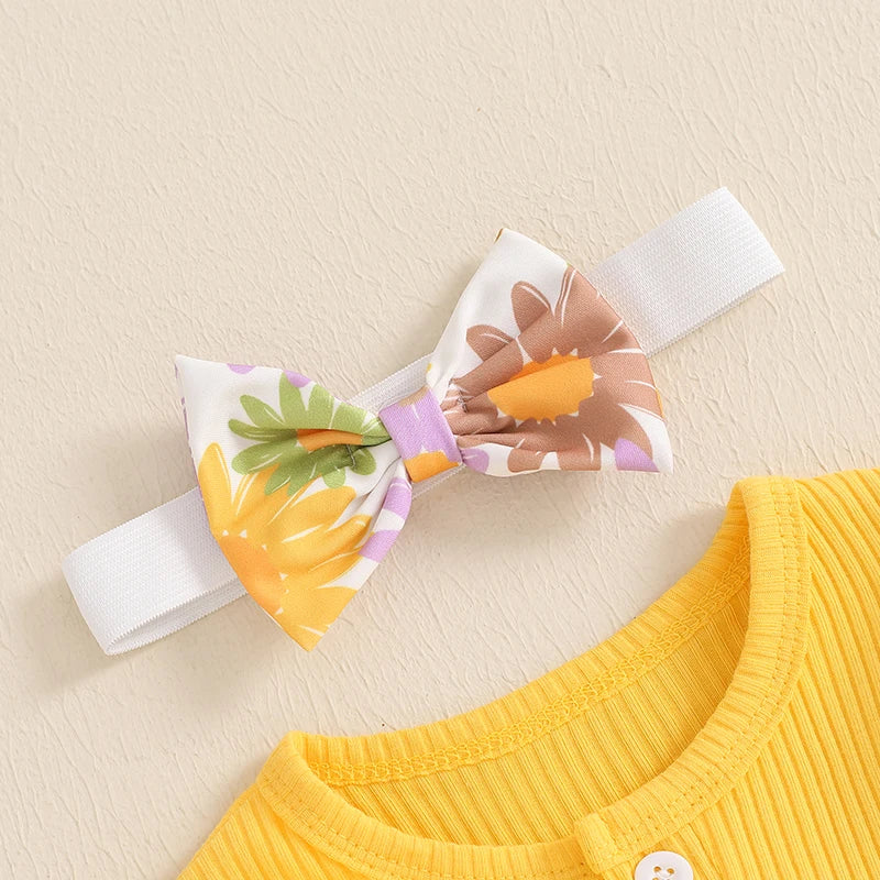 Lucia Floral Bell Bottom Outfit & Headband
