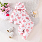 Plush Hoodie Heart 2Pcs Set