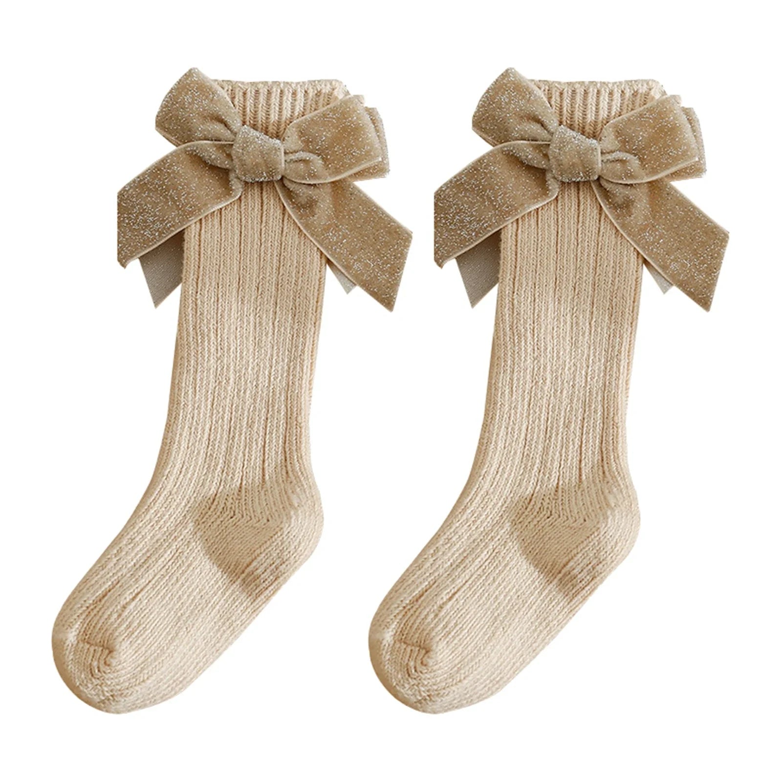 Glitter Bow Over the Knee Socks