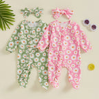 Ruffled Daisy Footie Onesie & Bow