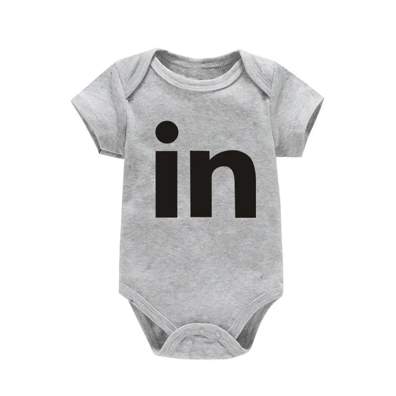 Twin Matching Black Baby Bodysuits – TW & IN