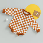 Long Sleeve Checkered Onesie