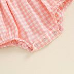 Cinched Plaid Romper & Bow