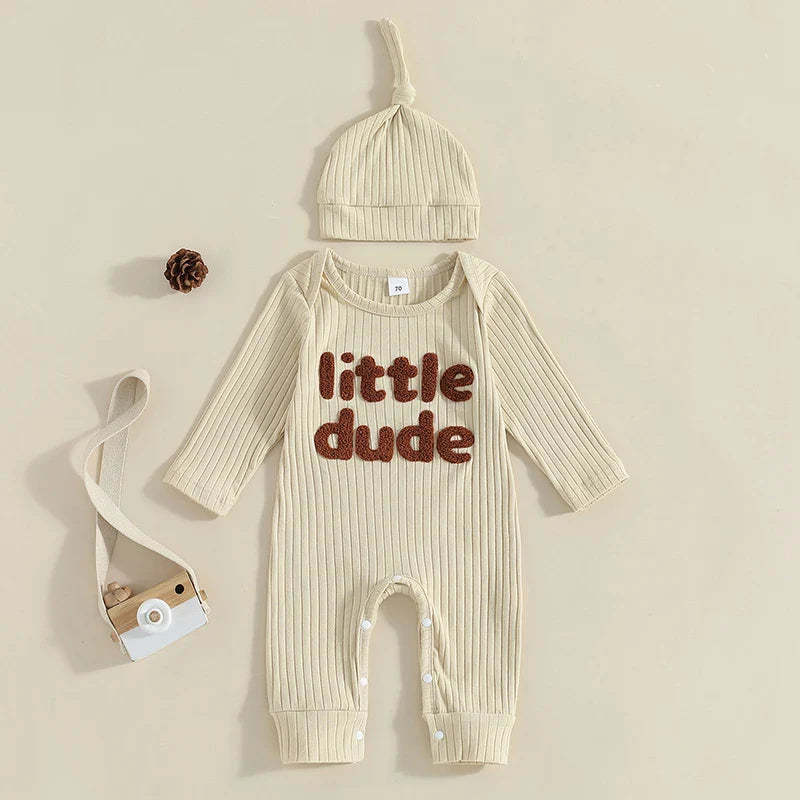 Ribbed Little Dude Onesie & Hat