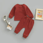 Solid Button Jogger Set