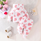 Plush Hoodie Heart 2Pcs Set