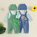 Elephant Dinosaurs Romper  Hat 3Pcs Set