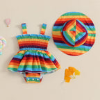 Patterned Summer Romper Dress & Hat