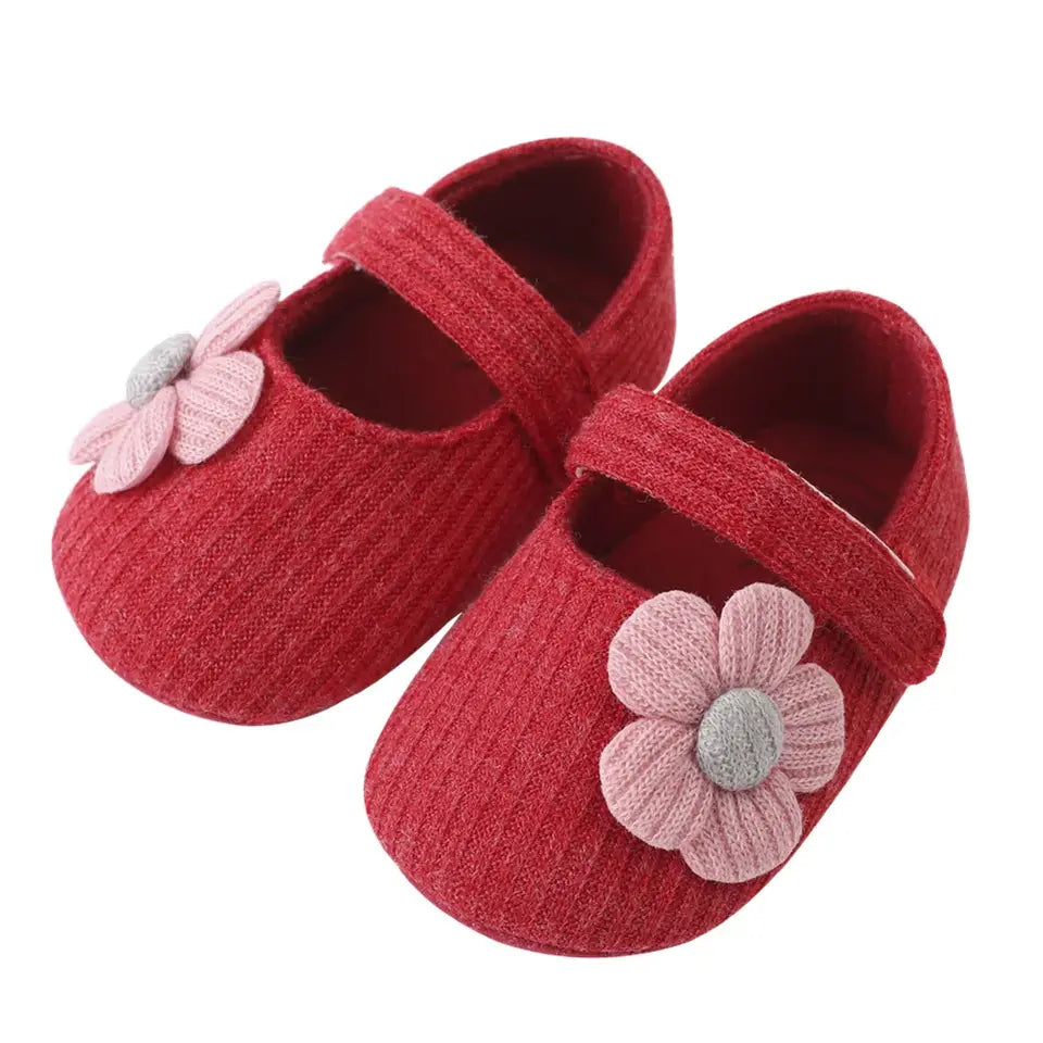 Flower Shoes & Bow Headband Set (6 Colors)