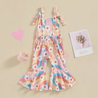 Groovy Flower Wave Bell Bottom Romper