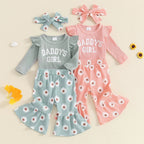 Daddy's Girl Flower Bell Bottoms Outfit
