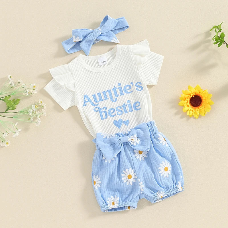 Auntie's Bestie Daisy Flower Outfit