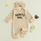 Ruffled Ribbed Daddy's Girl Onesie & Headband