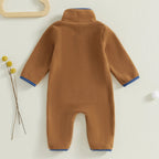 Solid Fleece Pocket Romper