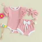 Ribbed Ruffle Solid Selina Outfit