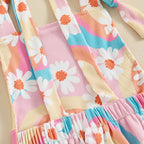 Groovy Flower Wave Bell Bottom Romper