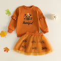 Toddler Girl Thanksgiving Sweatshirt & Tulle Skirt Set